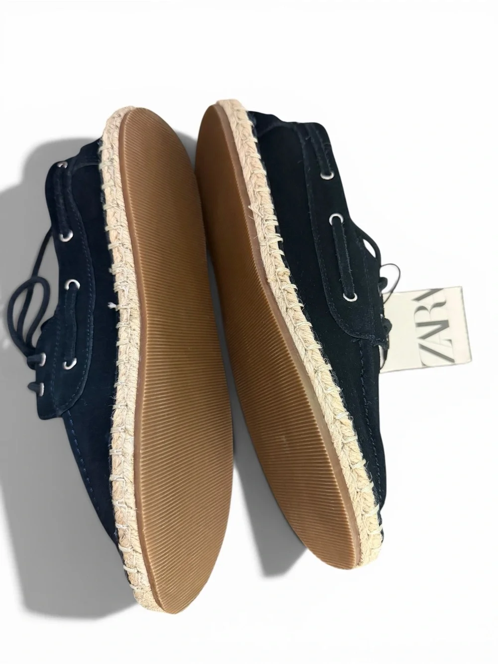 ZARA Boys’ Navy Blue Suede Espadrilles Coastal Minimalist | Size 2.5